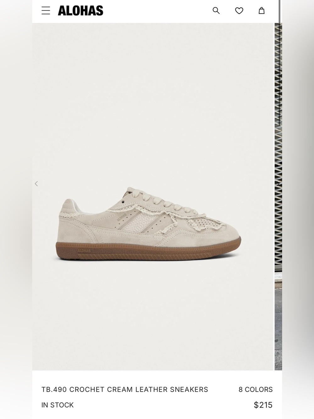 ALOHAS B.490 CROCHET CREAM LEATHER SNEAKERS